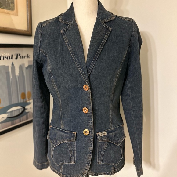 Levi Strauss Denim Blazer with Gold Button Detail SZ S - Picture 1 of 5